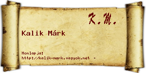 Kalik Márk névjegykártya