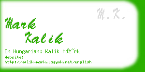 mark kalik business card